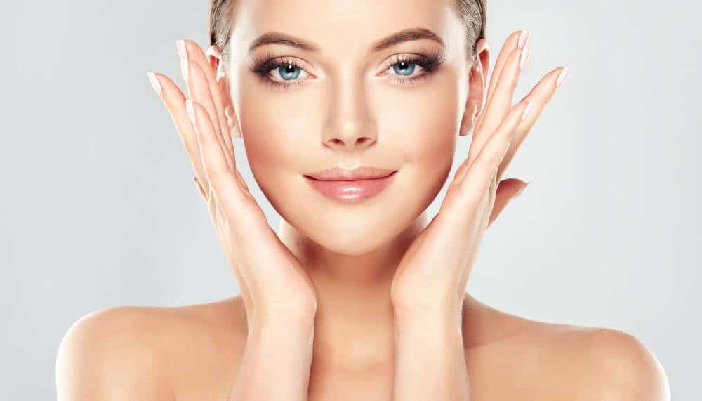 A young woman with a beautiful face and skin.